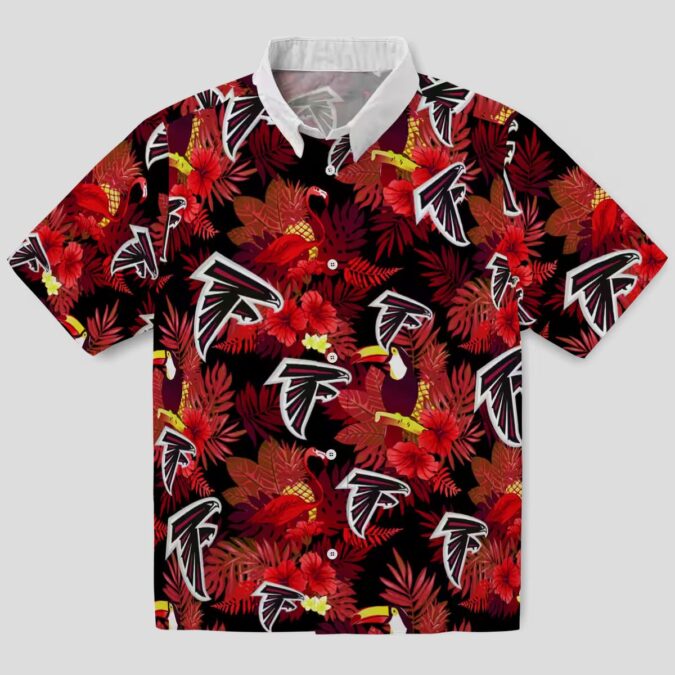 NFL Atlanta Falcons Floral Toucan Hawaiian Shirt, Red Summer Vacation Shirt