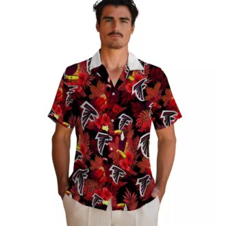 NFL Atlanta Falcons Floral Toucan Hawaiian Shirt, Red Summer Vacation Shirt