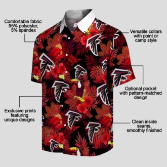 NFL Atlanta Falcons Floral Toucan Hawaiian Shirt, Red Summer Vacation Shirt