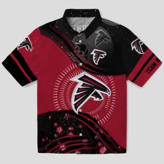 NFL Atlanta Falcons Football Wave Red Black Hawaiian Shirt for Football Fans