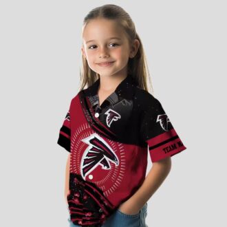 NFL Atlanta Falcons Football Wave Red Black Hawaiian Shirt for Football Fans