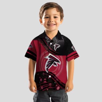 NFL Atlanta Falcons Football Wave Red Black Hawaiian Shirt for Football Fans