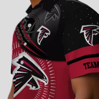 NFL Atlanta Falcons Football Wave Red Black Hawaiian Shirt for Football Fans