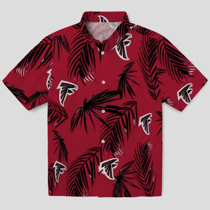NFL Atlanta Falcons Hawaiian Shirt - Palm Leaf Red Shirt for Beach & Travel