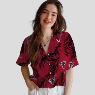 NFL Atlanta Falcons Hawaiian Shirt - Palm Leaf Red Shirt for Beach & Travel