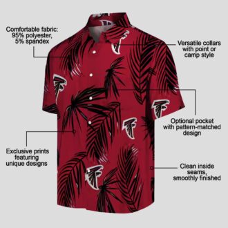 NFL Atlanta Falcons Hawaiian Shirt - Palm Leaf Red Shirt for Beach & Travel