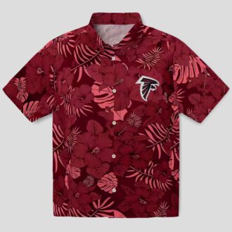 NFL Atlanta Falcons Jungle Vibes Red Hawaiian Shirt, Tropical Aloha Shirt for Fans