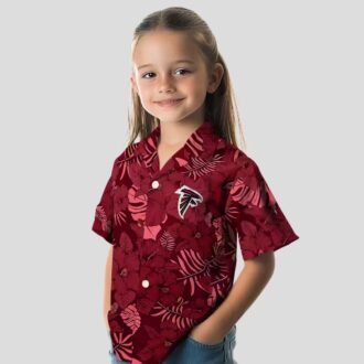 NFL Atlanta Falcons Jungle Vibes Red Hawaiian Shirt, Tropical Aloha Shirt for Fans