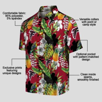 NFL Atlanta Falcons Tropical Toucan Hawaiian Shirt, Red and Green Beach Wear