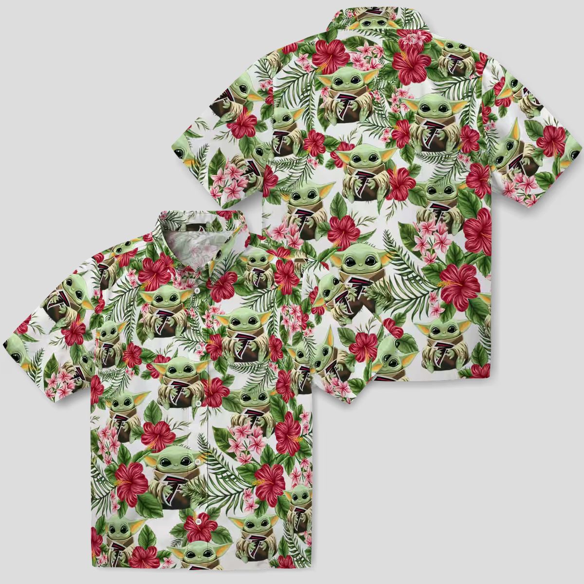 NFL Atlanta Falcons Yoda Green Aloha Shirt, Summer & Beach Vacation Shirt for Men