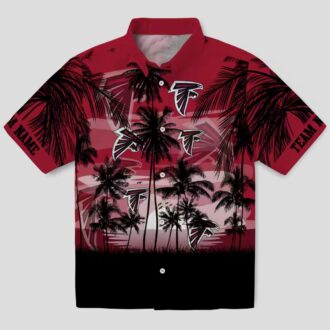 Personalized Atlanta Falcons Hawaiian Shirt – Red and Black Sunset Theme