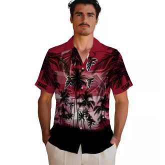Personalized Atlanta Falcons Hawaiian Shirt – Red and Black Sunset Theme