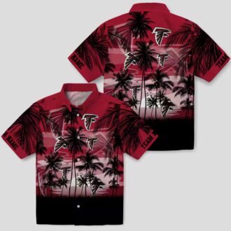 Personalized Atlanta Falcons Hawaiian Shirt – Red and Black Sunset Theme