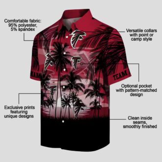 Personalized Atlanta Falcons Hawaiian Shirt – Red and Black Sunset Theme