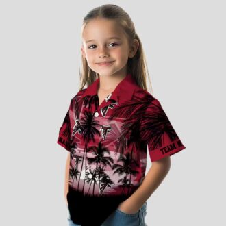 Personalized Atlanta Falcons Hawaiian Shirt – Red and Black Sunset Theme
