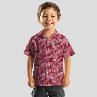 Red Atlanta Falcons Hawaiian Shirt with Tropical Leafy Design for Football Fans