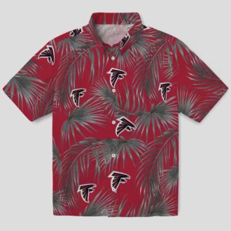 Red Atlanta Falcons Leafy Palms Hawaiian Shirt for Fans, NFL Aloha Summer Shirt