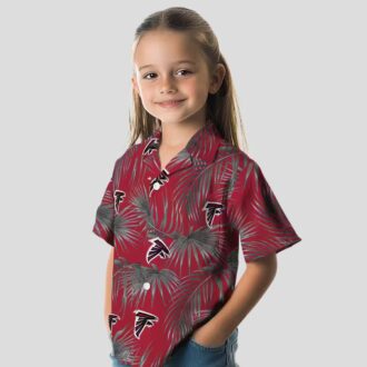 Red Atlanta Falcons Leafy Palms Hawaiian Shirt for Fans, NFL Aloha Summer Shirt