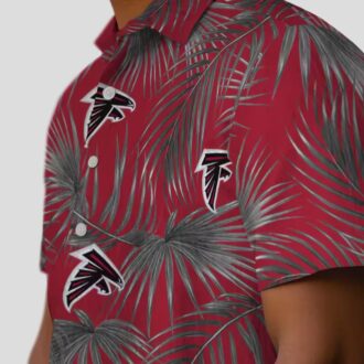 Red Atlanta Falcons Leafy Palms Hawaiian Shirt for Fans, NFL Aloha Summer Shirt