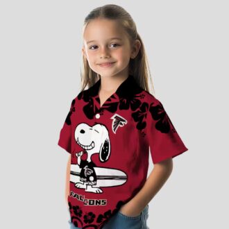 Snoopy Surf Atlanta Falcons Hawaiian Shirt, Red and White NFL Fan Apparel for Summer