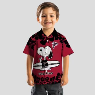 Snoopy Surf Atlanta Falcons Hawaiian Shirt, Red and White NFL Fan Apparel for Summer