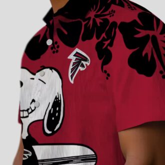 Snoopy Surf Atlanta Falcons Hawaiian Shirt, Red and White NFL Fan Apparel for Summer
