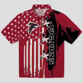 Stitched Flag Red Atlanta Falcons Hawaiian Shirt for Beach and Travel
