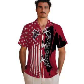 Stitched Flag Red Atlanta Falcons Hawaiian Shirt for Beach and Travel