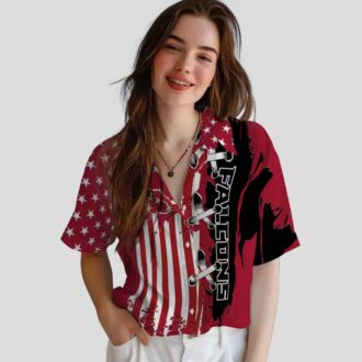 Stitched Flag Red Atlanta Falcons Hawaiian Shirt for Beach and Travel