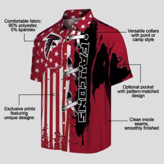 Stitched Flag Red Atlanta Falcons Hawaiian Shirt for Beach and Travel
