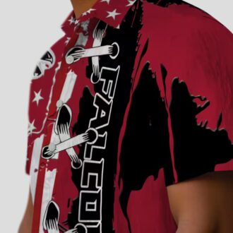 Stitched Flag Red Atlanta Falcons Hawaiian Shirt for Beach and Travel