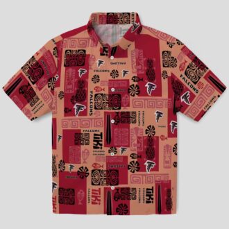Tribal Red Atlanta Falcons Hawaiian Shirt, Summer Fan Apparel for Beach & Travel