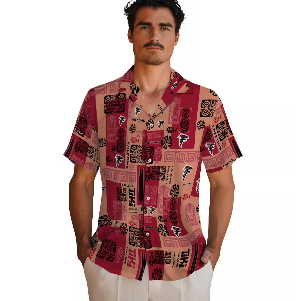 Tribal Red Atlanta Falcons Hawaiian Shirt, Summer Fan Apparel for Beach & Travel