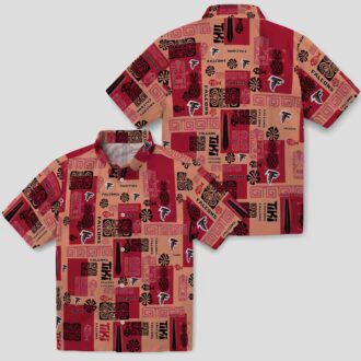 Tribal Red Atlanta Falcons Hawaiian Shirt, Summer Fan Apparel for Beach & Travel