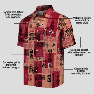 Tribal Red Atlanta Falcons Hawaiian Shirt, Summer Fan Apparel for Beach & Travel