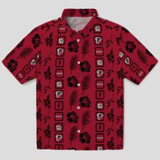 Tropical Atlanta Falcons Framed Floral Shirt, Red Hawaiian Shirt for NFL Fans