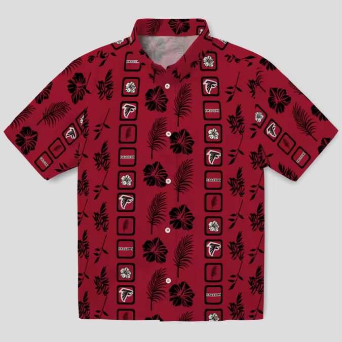 Tropical Atlanta Falcons Framed Floral Shirt, Red Hawaiian Shirt for NFL Fans
