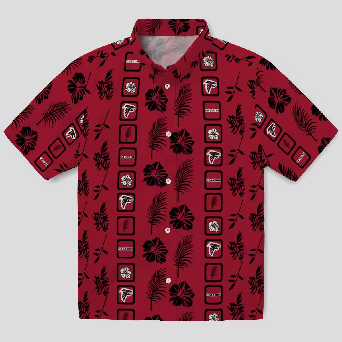 Tropical Atlanta Falcons Framed Floral Shirt, Red Hawaiian Shirt for NFL Fans