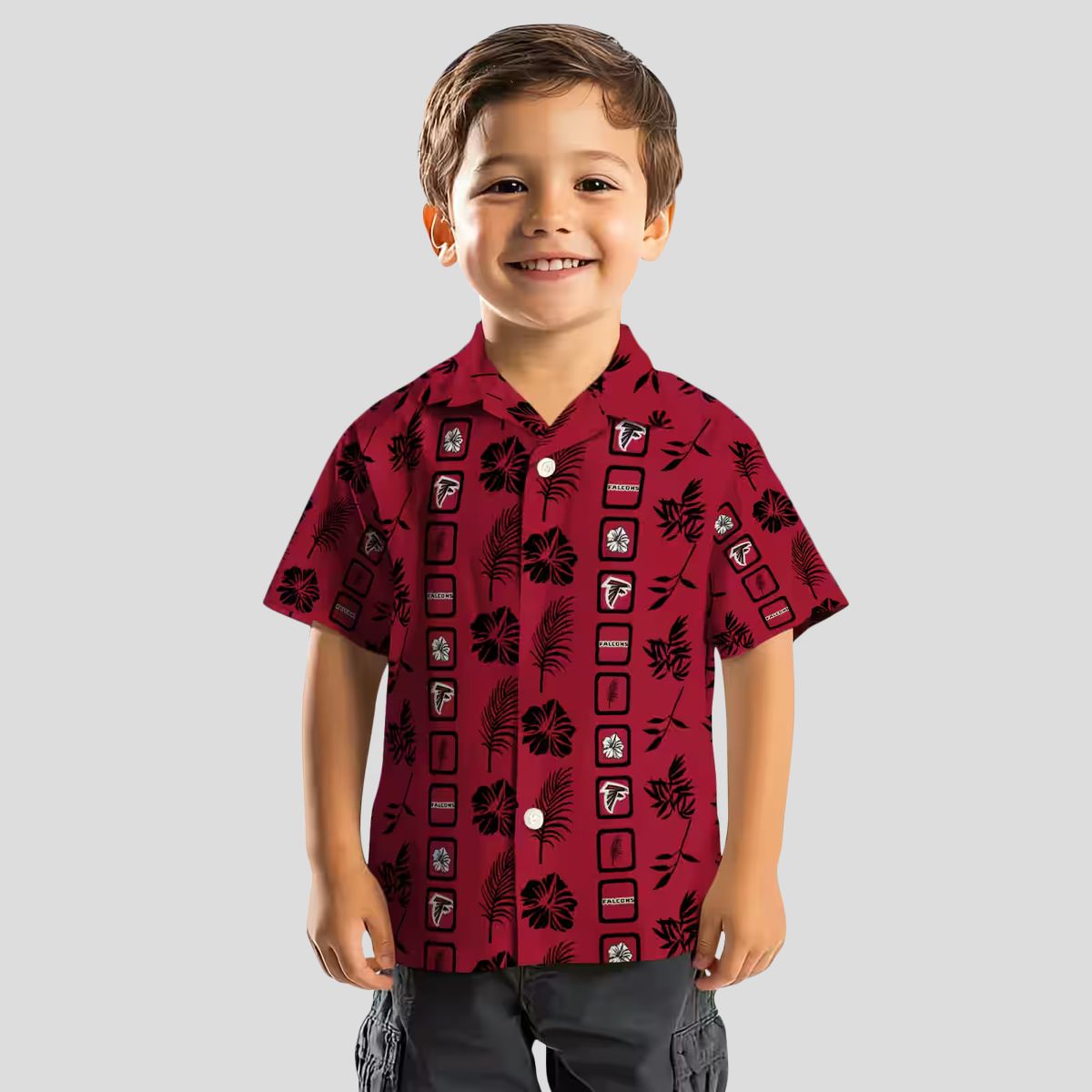 Tropical Atlanta Falcons Framed Floral Shirt, Red Hawaiian Shirt for NFL Fans