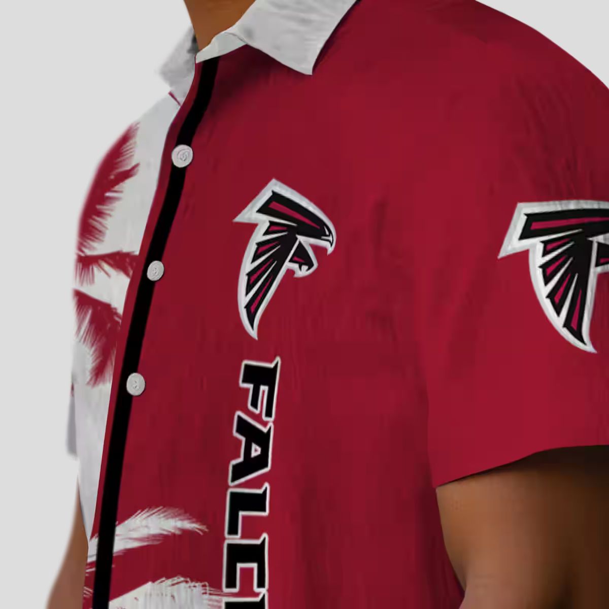 Tropical Palm Tree Atlanta Falcons Hawaiian Shirt, Red & White NFL Fan Apparel