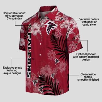 Tropical Red Hibiscus Print Atlanta Falcons Hawaiian Shirt, Tropical NFL Summer Apparel