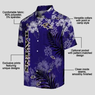 Baltimore Football Fanwear – Purple Hibiscus Floral Aloha Hawaiian Shirt