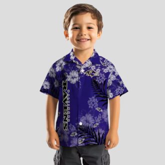 Baltimore Football Fanwear – Purple Hibiscus Floral Aloha Hawaiian Shirt