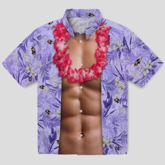 Baltimore Ravens Chest Illusion Hawaiian Shirt - Game Day & Summer Outfit