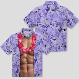 Baltimore Ravens Chest Illusion Hawaiian Shirt - Game Day & Summer Outfit