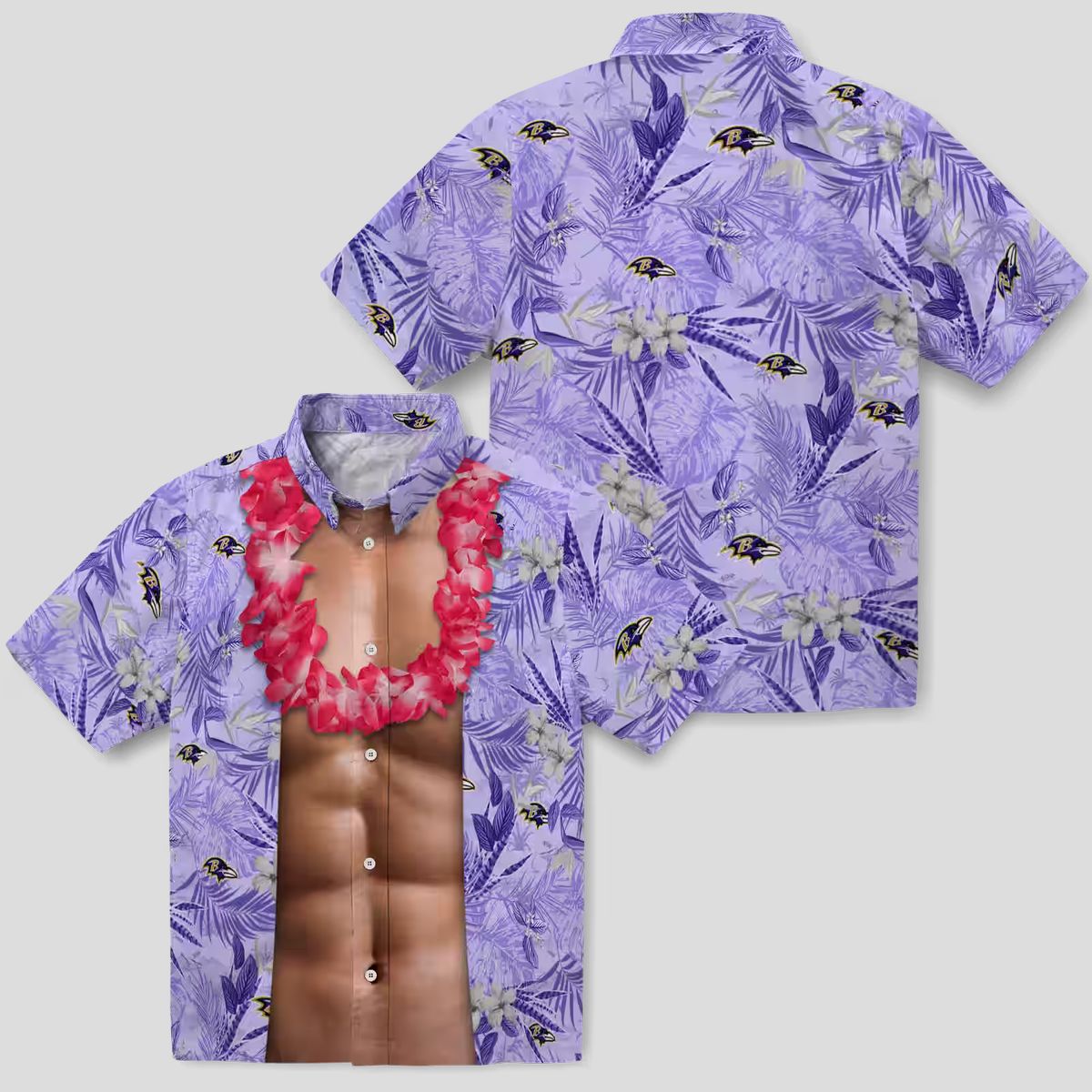 Baltimore Ravens Chest Illusion Hawaiian Shirt - Game Day & Summer Outfit