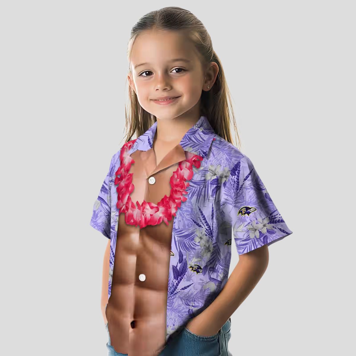 Baltimore Ravens Chest Illusion Hawaiian Shirt - Game Day & Summer Outfit