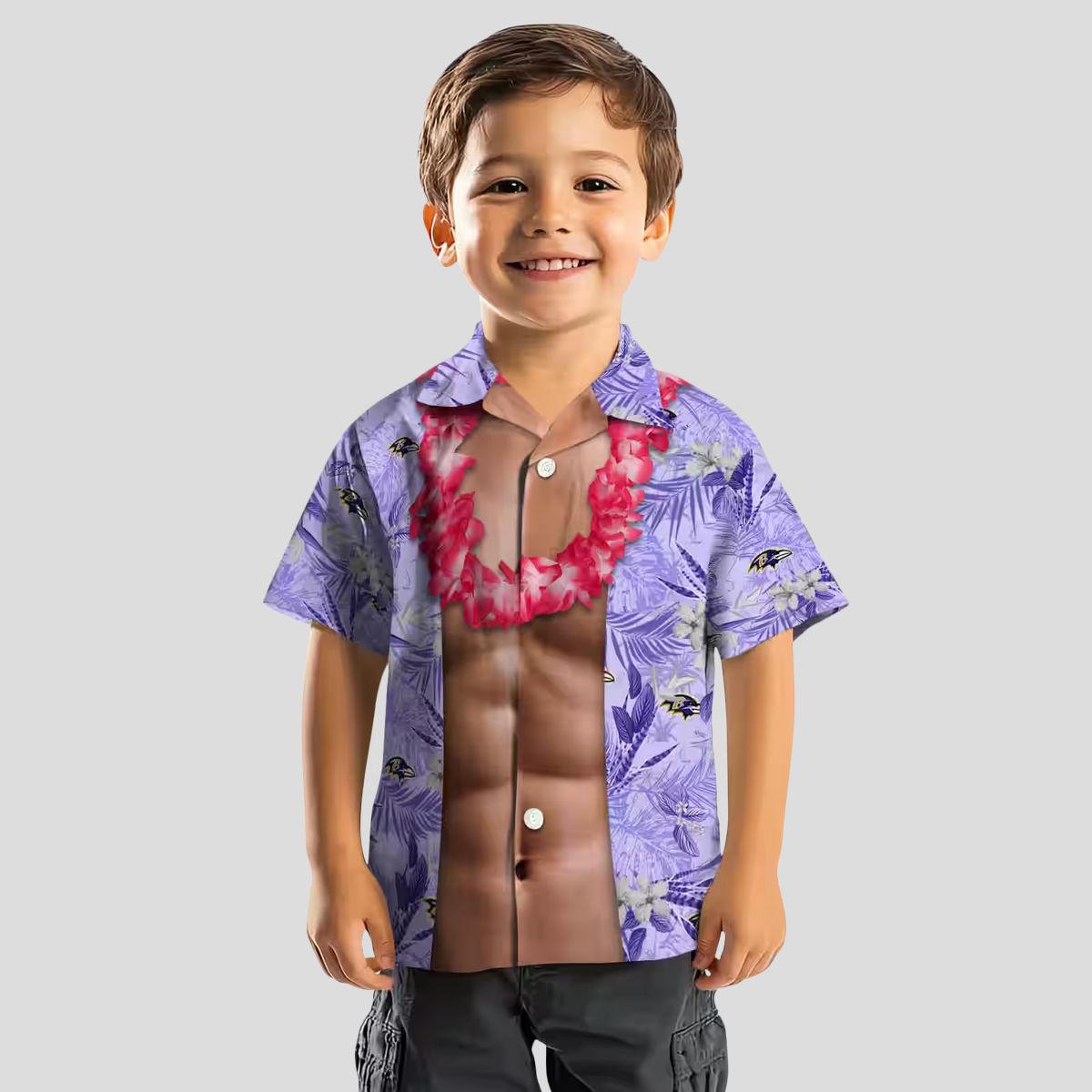 Baltimore Ravens Chest Illusion Hawaiian Shirt - Game Day & Summer Outfit