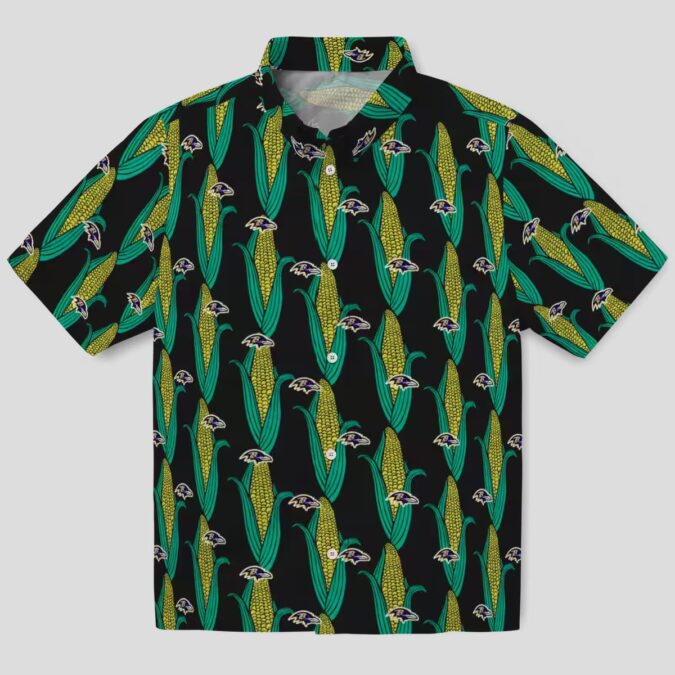 Baltimore Ravens Game Day & Vacation Shirt – Corn Motifs Hawaiian Style