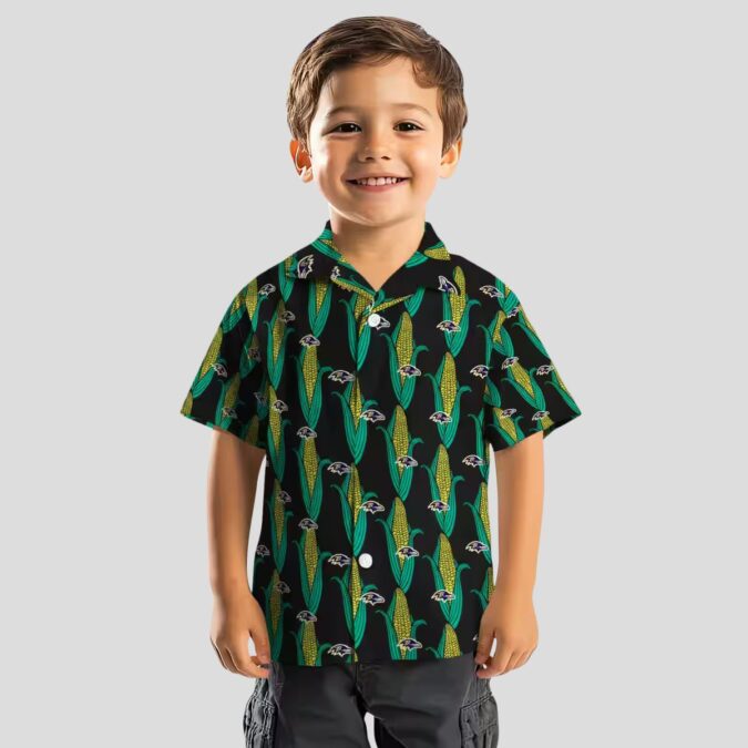 Baltimore Ravens Game Day & Vacation Shirt – Corn Motifs Hawaiian Style